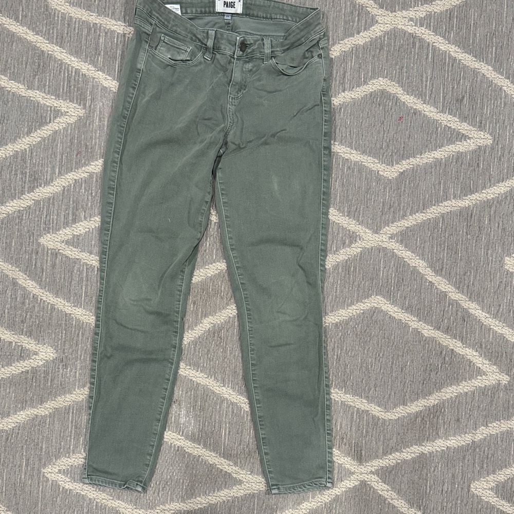 PAIGE Women's Olive Skinny Jeans